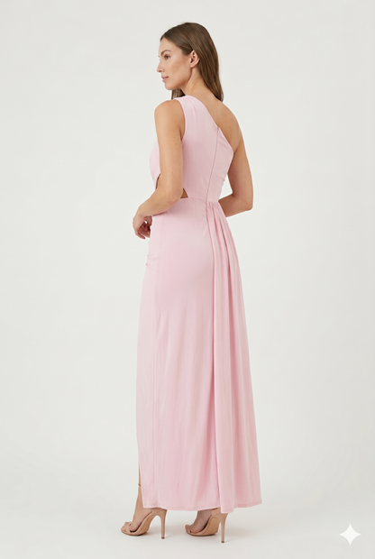 Da Donna Abito Monospalla Drappeggiato Spacco Alto Silhouette Fluida