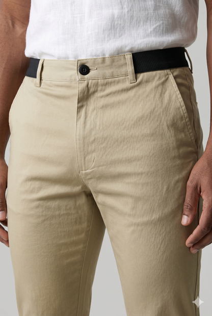 Da Uomo Pantaloni Chino Slim Fit Cotone Stretch Sartoriali