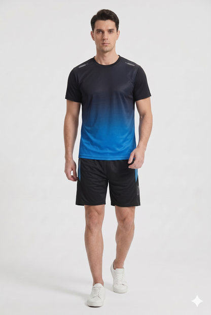 Da Uomo Completo Sportivo Tecnico T-Shirt Shorts Performance Training
