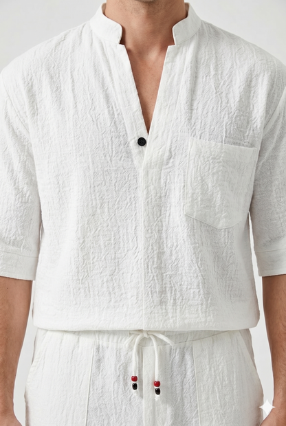 Da Uomo Completo Due Pezzi Camicia Pantalone Linea Rilassata