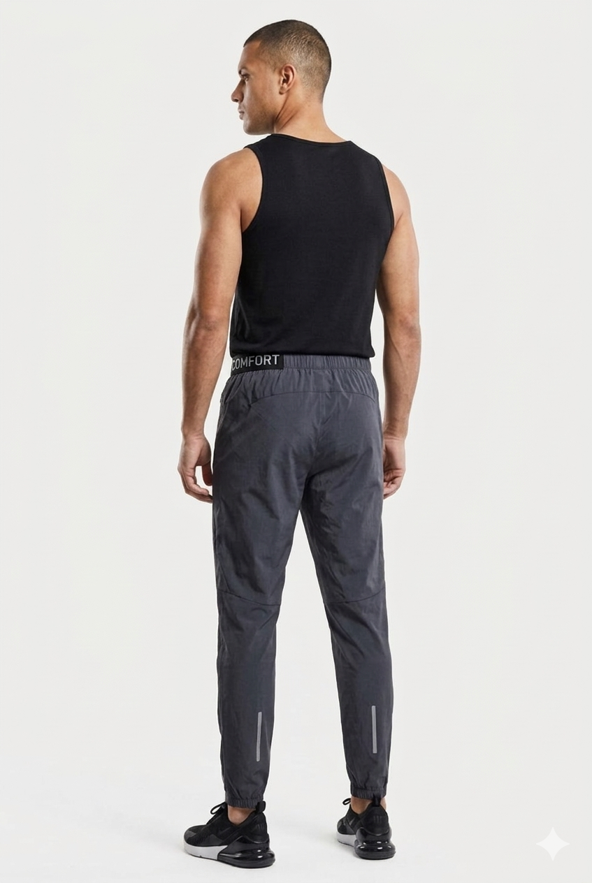 Da Uomo Pantaloni Jogger Tecnici Slim con Tasche Zip Performance