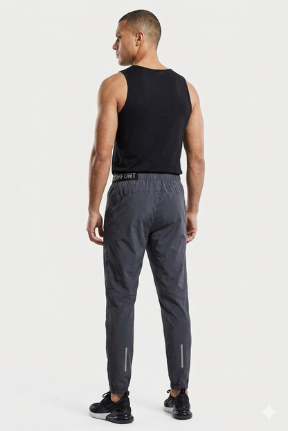 Da Uomo Pantaloni Jogger Tecnici Slim con Tasche Zip Performance