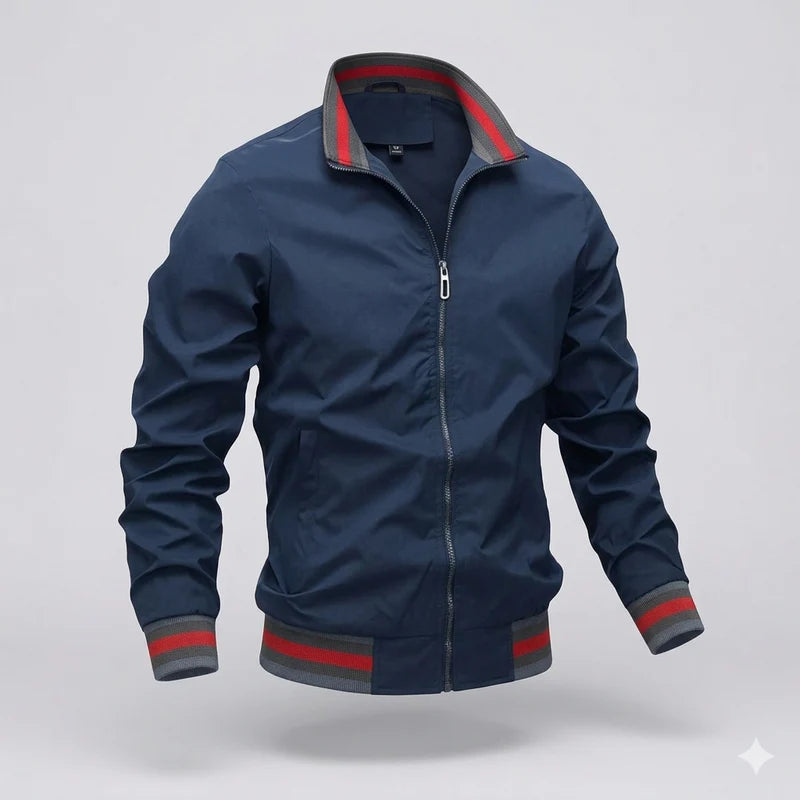 Da Uomo Giacca Leggera Zip Front Collo Alto Design Pulito