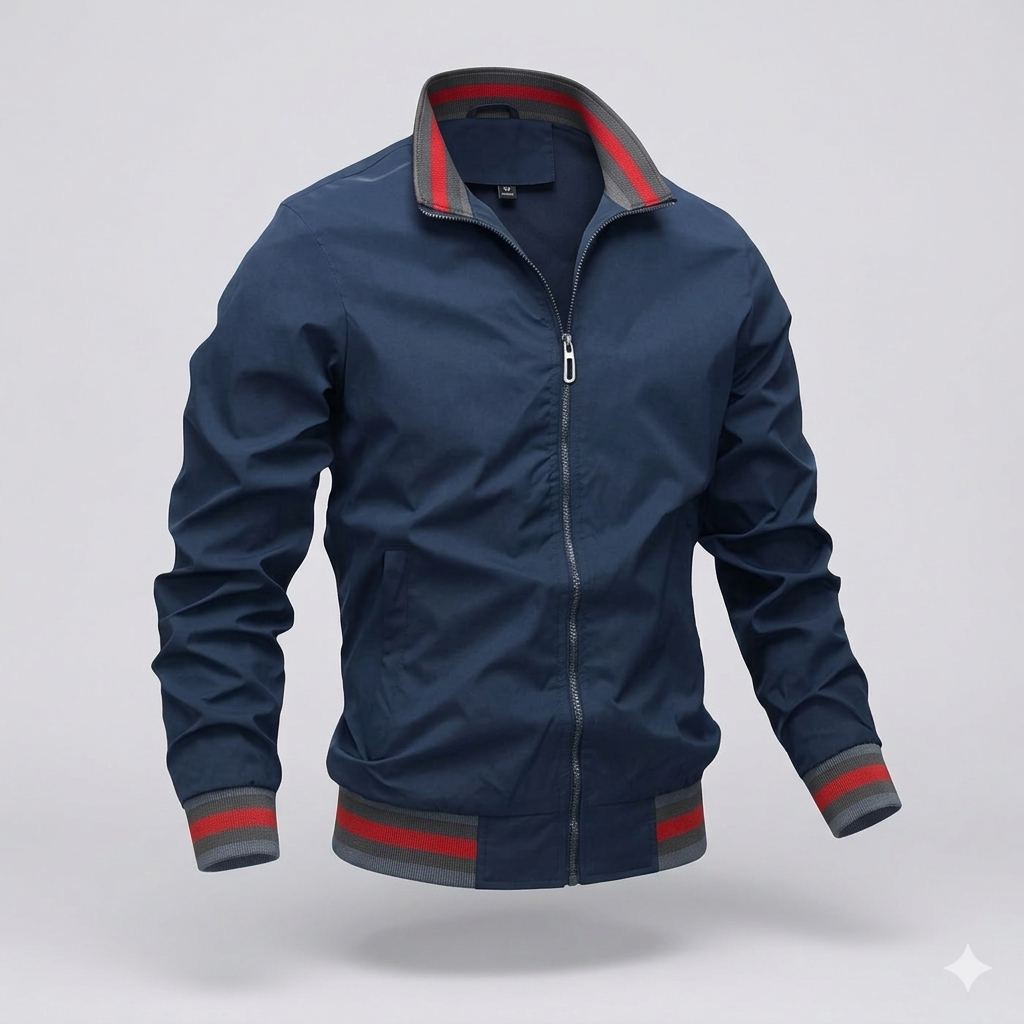 Da Uomo Giacca Leggera Con Zip Frontale Urbano Essenziale