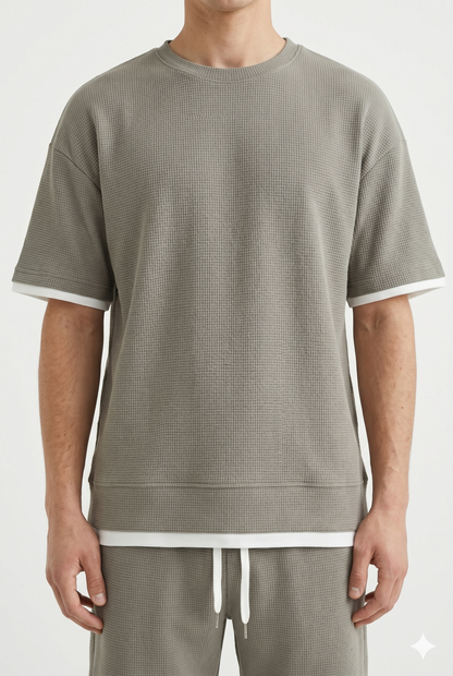 Da Uomo Set Coordinato T-Shirt e Shorts con Linea Essenziale