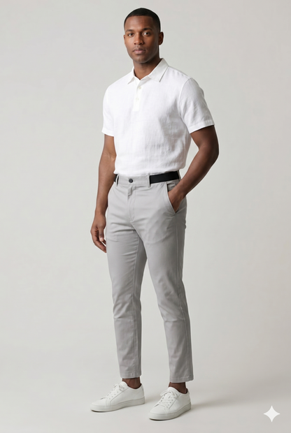 Da Uomo Pantaloni Chino Slim Fit Cotone Stretch Sartoriali