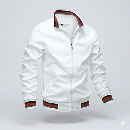 Da Uomo Giacca Leggera Zip Front Collo Strutturato Moderna