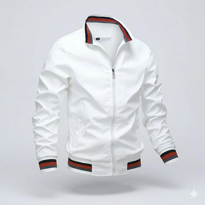 Da Uomo Giacca Leggera Zip Front Collo Alto Design Pulito