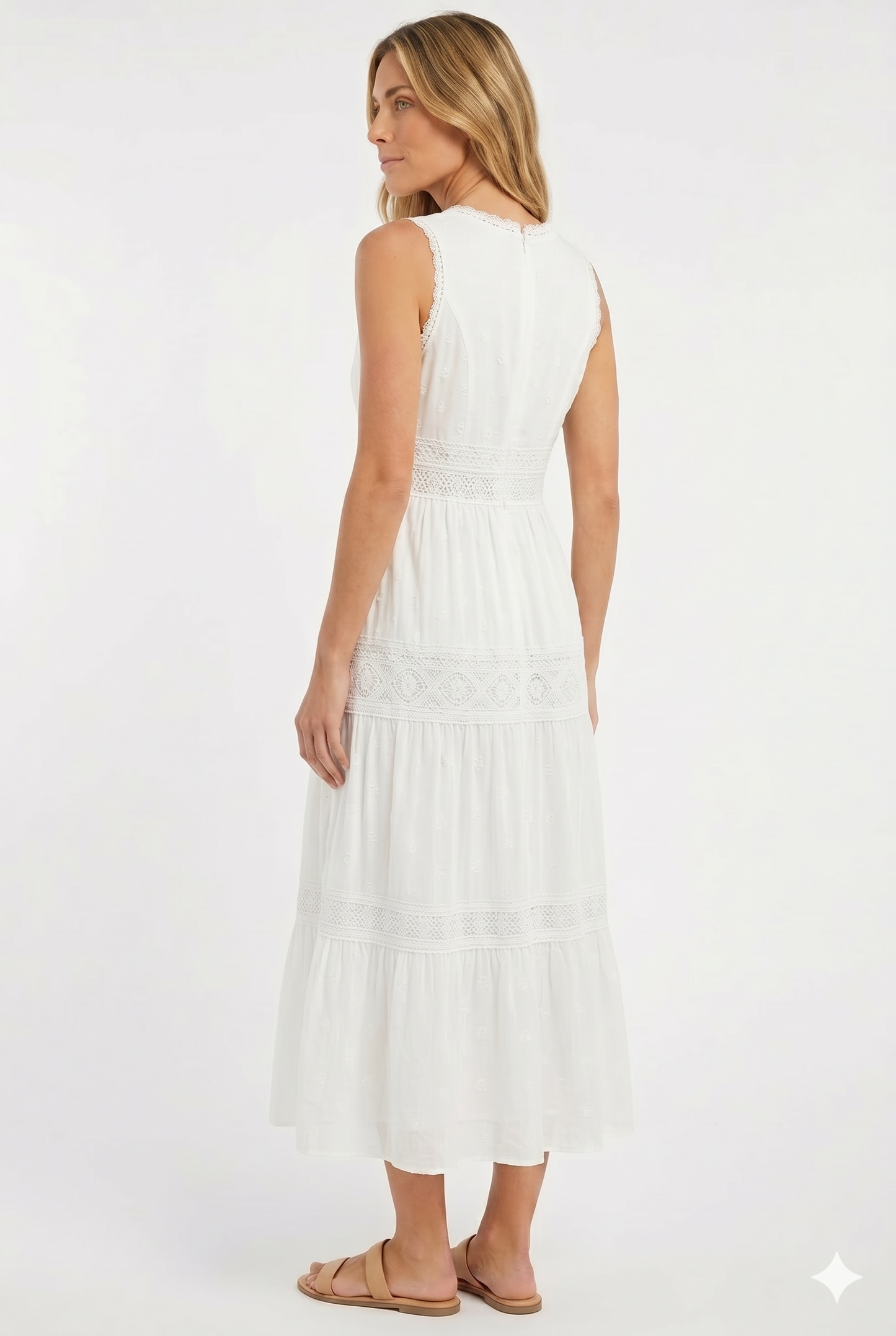 Da Donna Abito Boho Lungo Linea Fluida Vita Definita Elegante