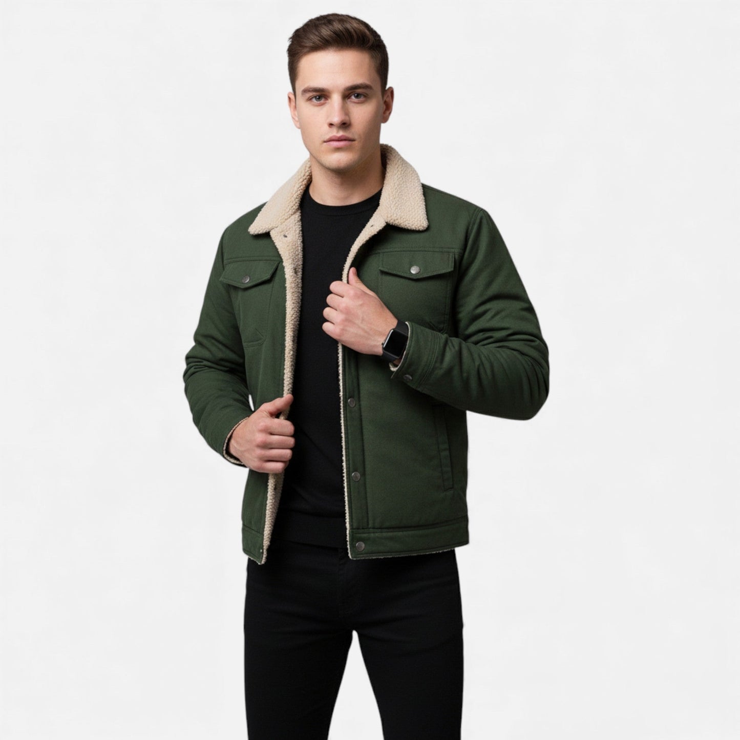 Da Uomo Giacca Workwear Interno Morbido Casual Moderna