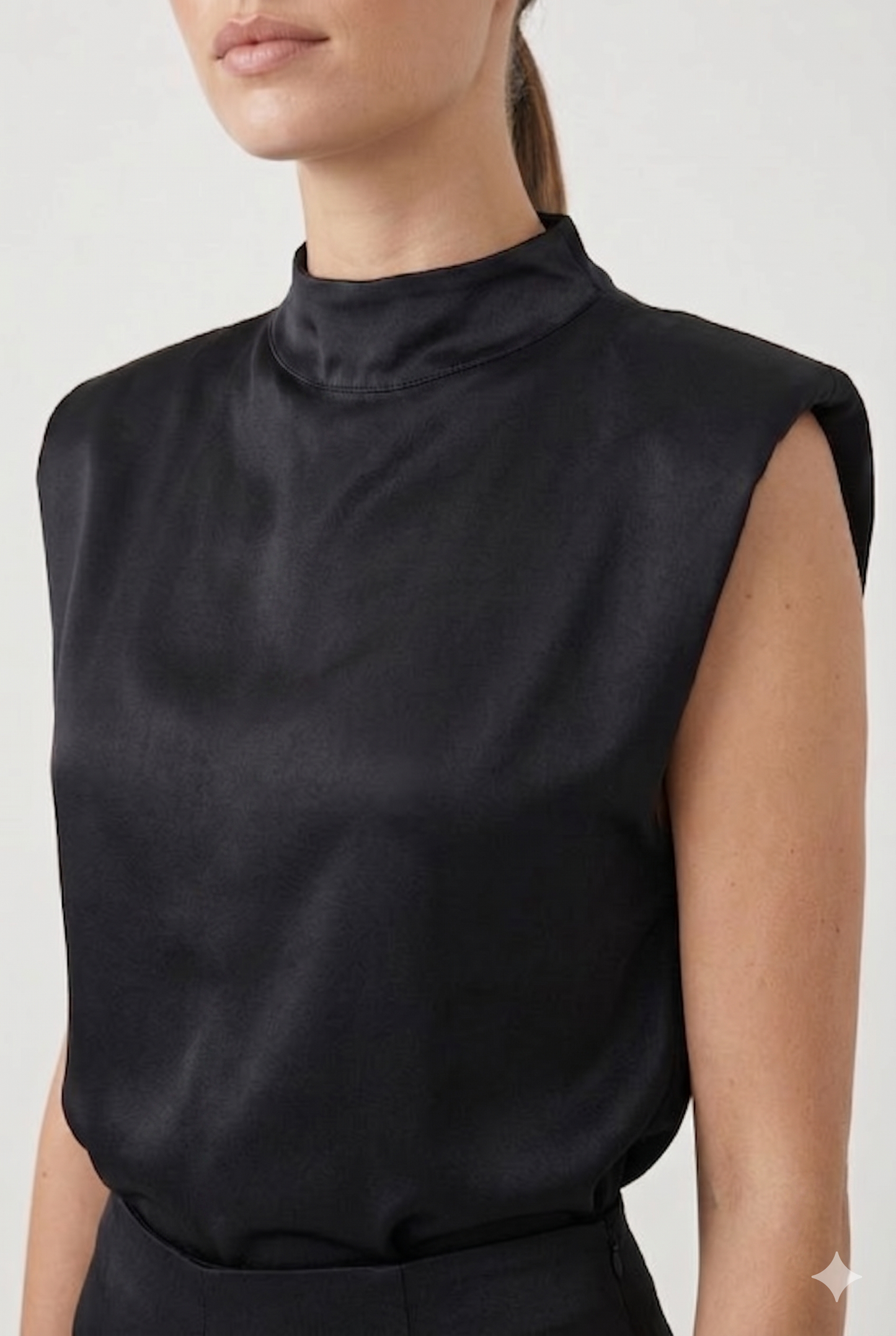 Da Donna Tuta Intera Gamba Ampia Collo Alto Fluida Elegante
