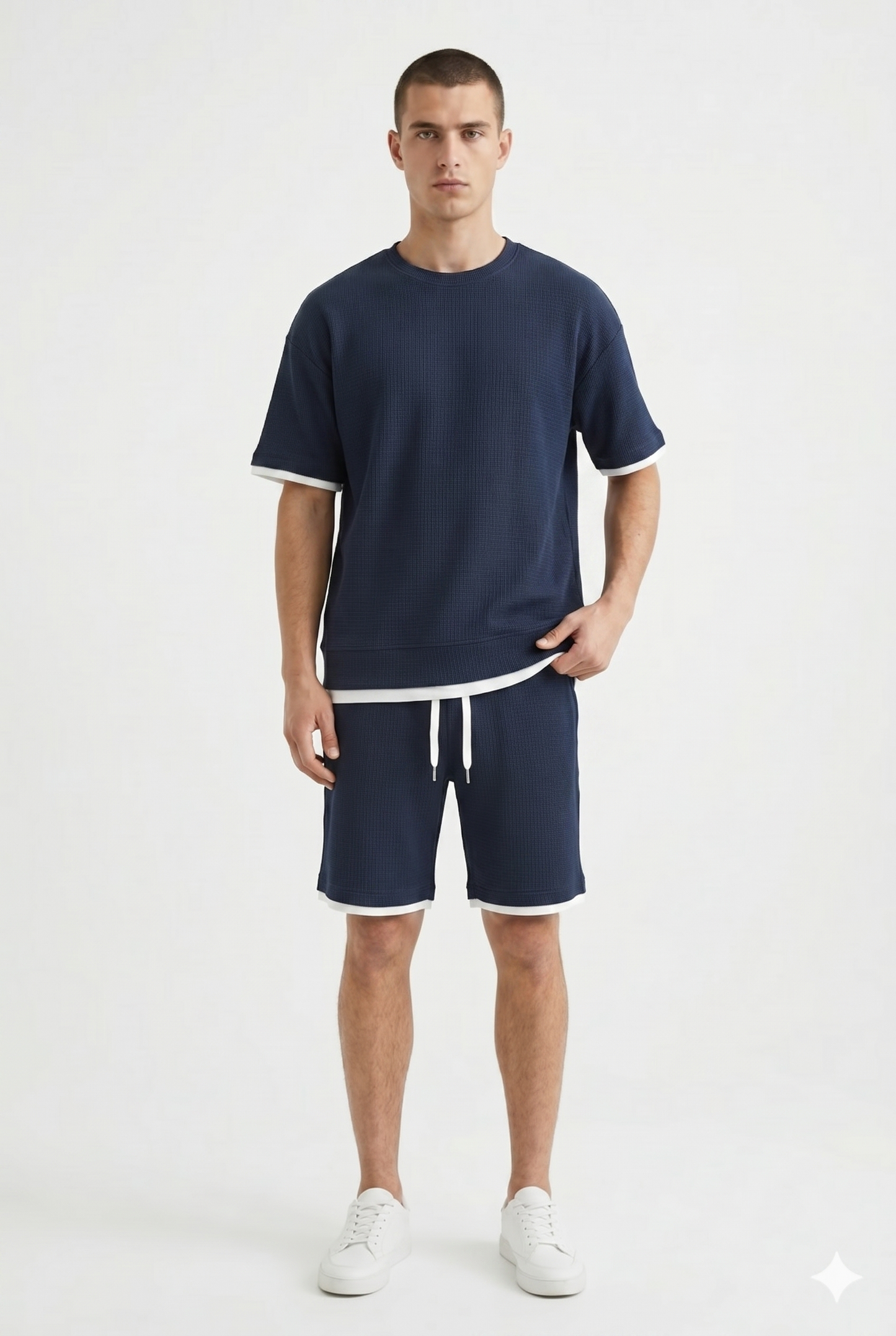 Da Uomo Set Coordinato T-Shirt e Shorts con Linea Essenziale