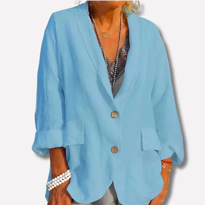 Da Donna Blazer Morbido con Chiusura a Bottoni