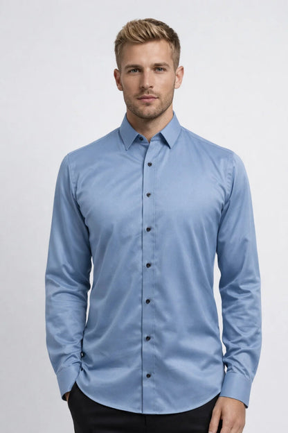 Da Uomo Camicia Sartoriale con Bottoni a Contrasto e Colletto a Punta