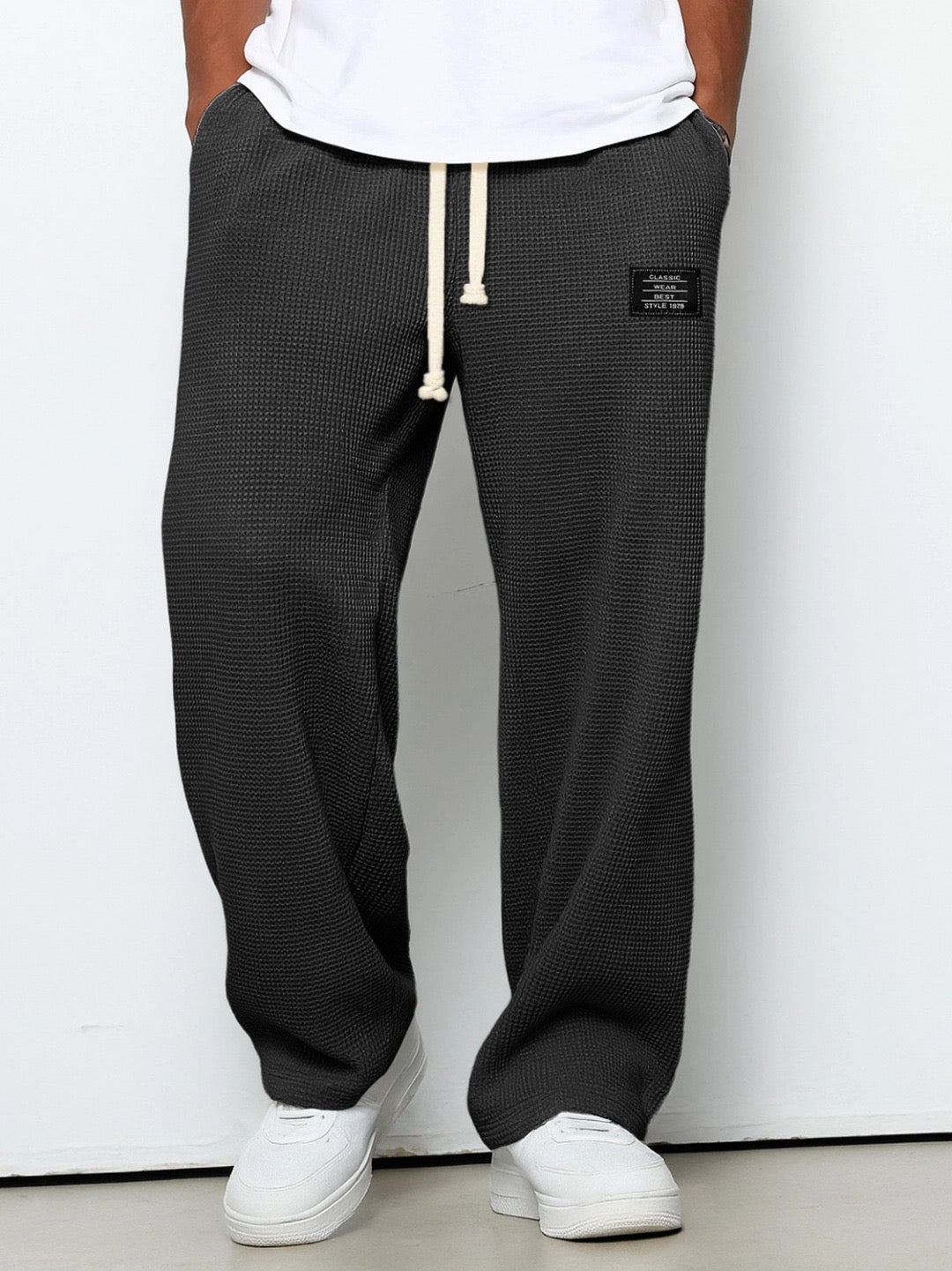 Da Uomo Pantaloni Relaxed Texture Fit Regolabile Urbano