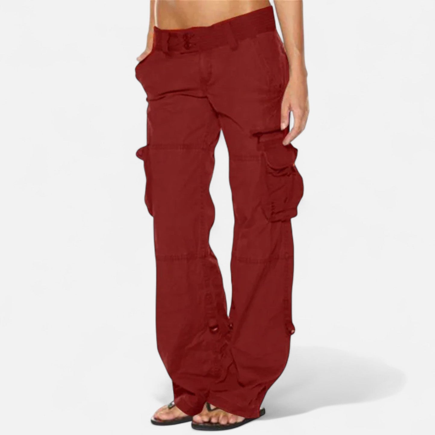 Da Donna Pantaloni Cargo a Gamba Larga con Tasche Utility Multiple