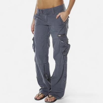 Da Donna Pantaloni Cargo a Gamba Larga con Tasche Utility Multiple