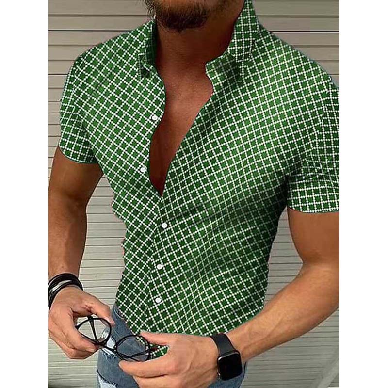Da Uomo Camicia Motivo Stampato Slim Fit Relax Moderna