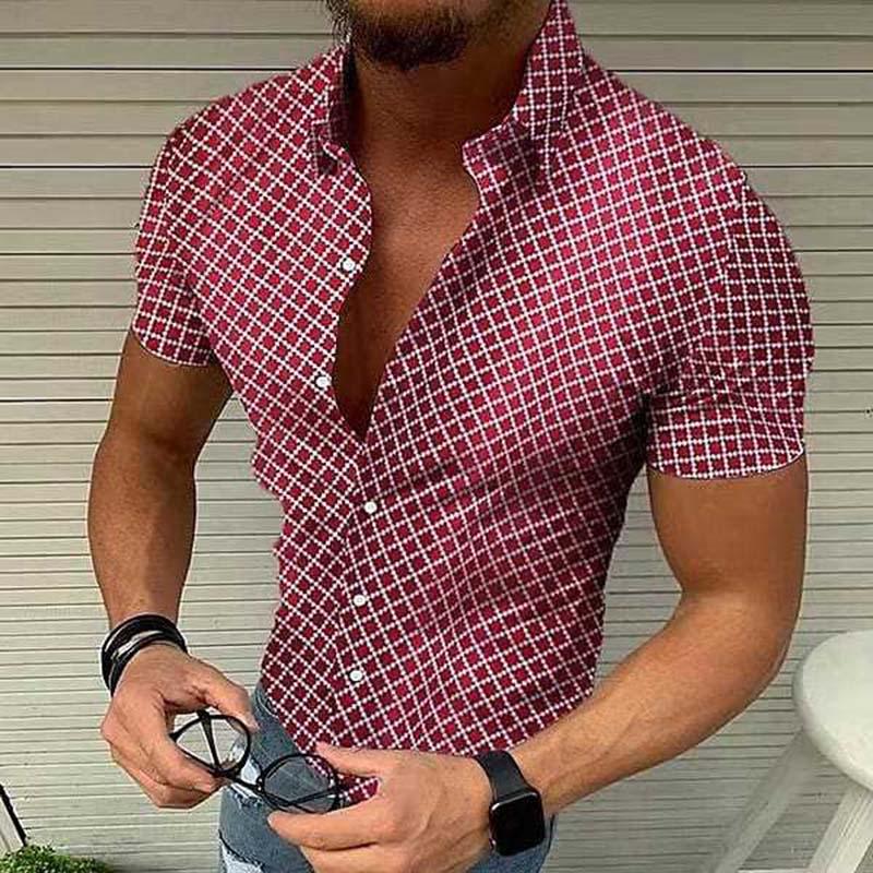 Da Uomo Camicia Motivo Stampato Slim Fit Relax Moderna
