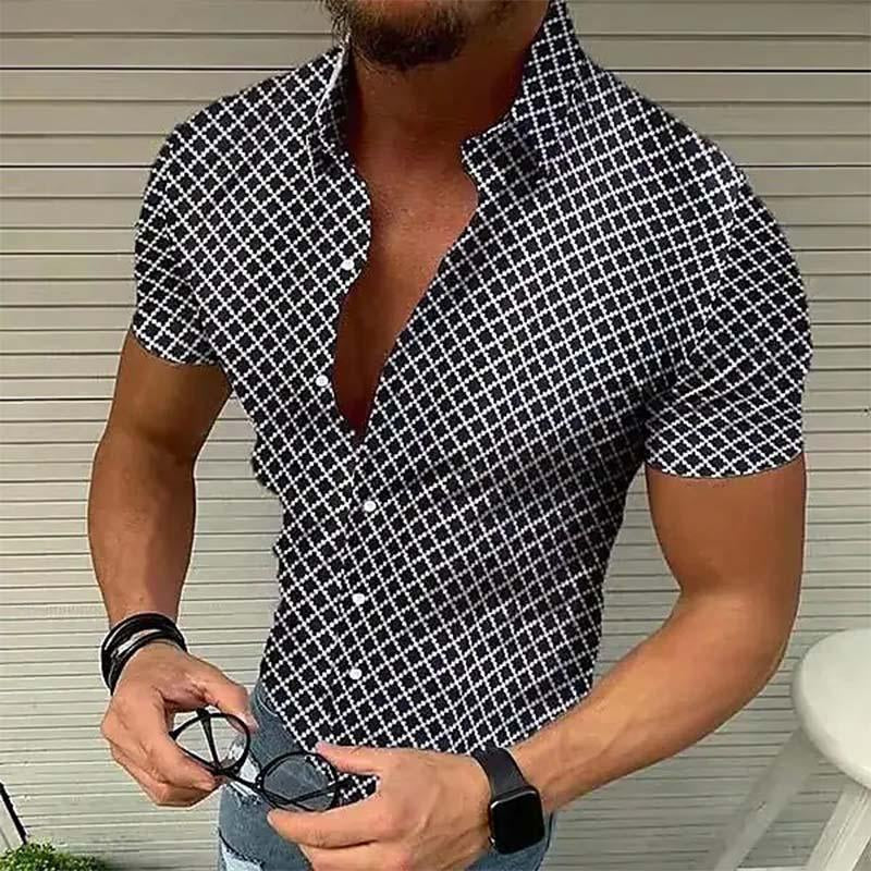 Da Uomo Camicia Motivo Stampato Slim Fit Relax Moderna