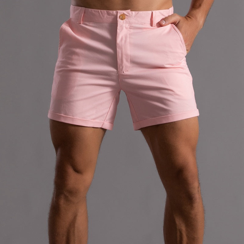 Da Uomo Bermuda Chino Risvolto Sartoriale Eleganza Moderna