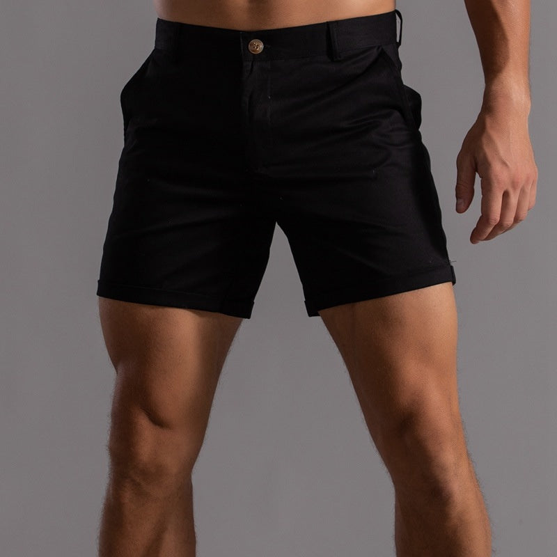 Da Uomo Bermuda Chino Risvolto Sartoriale Eleganza Moderna