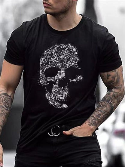 Da Uomo T-Shirt Grafica Croce Strass Urban Moderna