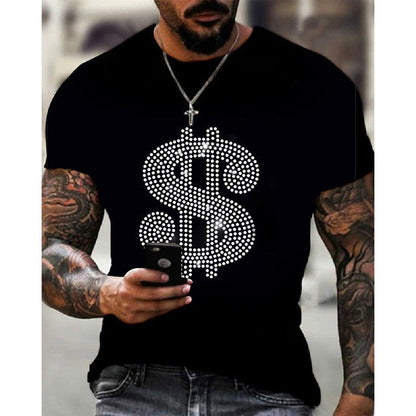 Da Uomo T-Shirt Grafica Croce Strass Urban Moderna