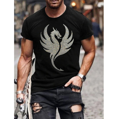Da Uomo T-Shirt Grafica Croce Strass Urban Moderna