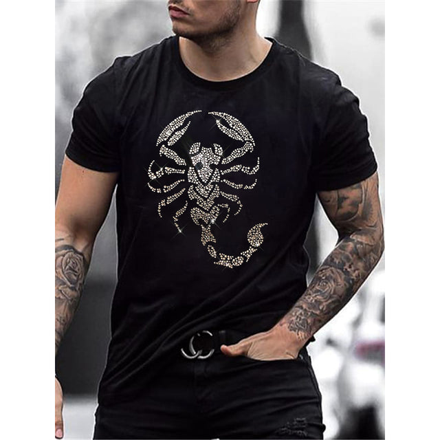 Da Uomo T-Shirt Grafica Croce Strass Urban Moderna