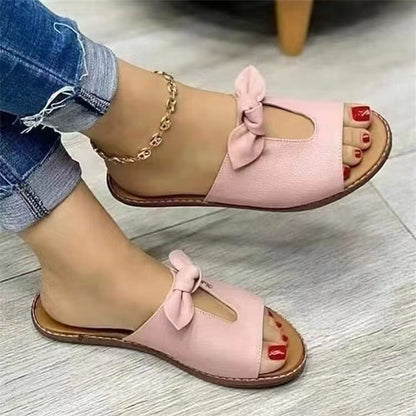 Da Donna Sandali Flat con Fiocco e Punta Aperta