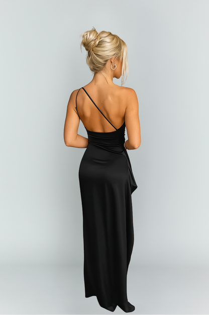 Da Donna Abito Maxi Monospalla Spacco Eleganza Moderna
