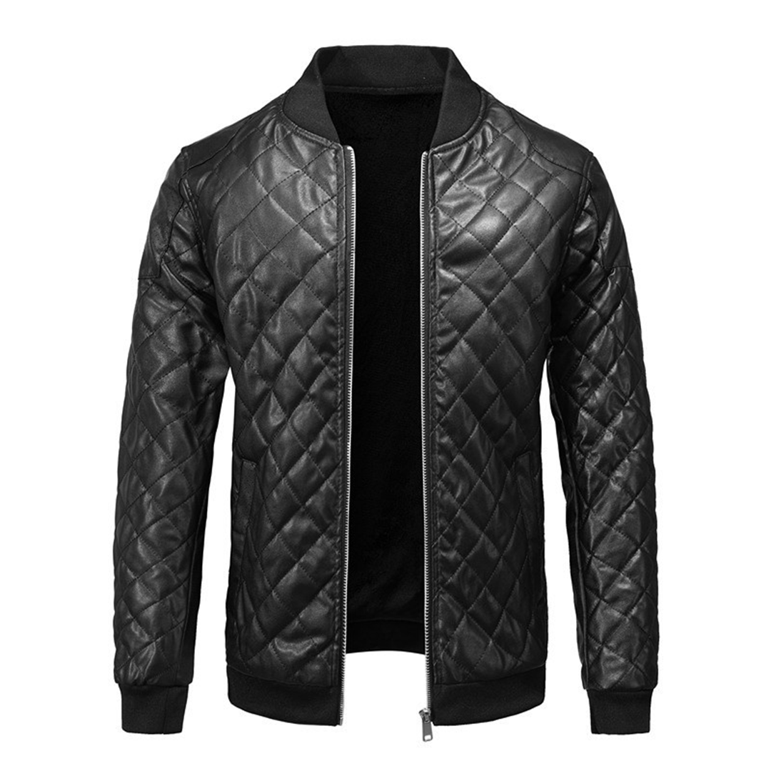 Da Uomo Giacca Trapuntata Slim Con Zip Frontale