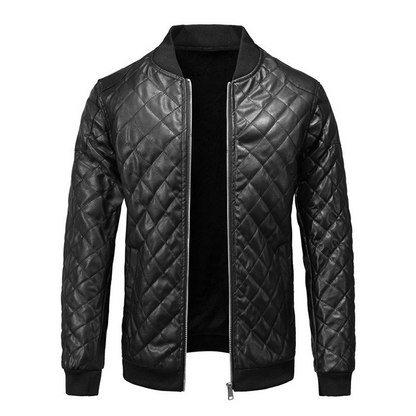 Da Uomo Giacca Trapuntata Slim Con Zip Frontale
