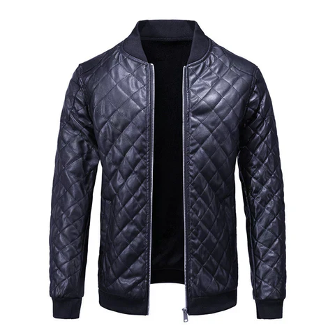 Da Uomo Giacca Trapuntata Slim Con Zip Frontale