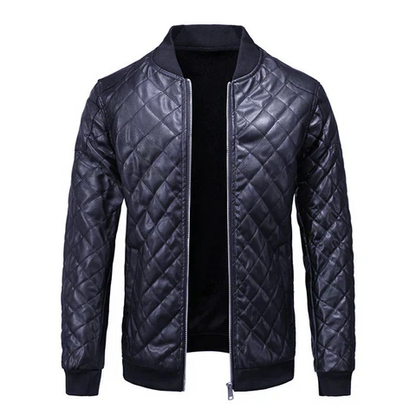 Da Uomo Giacca Trapuntata Slim Con Zip Frontale