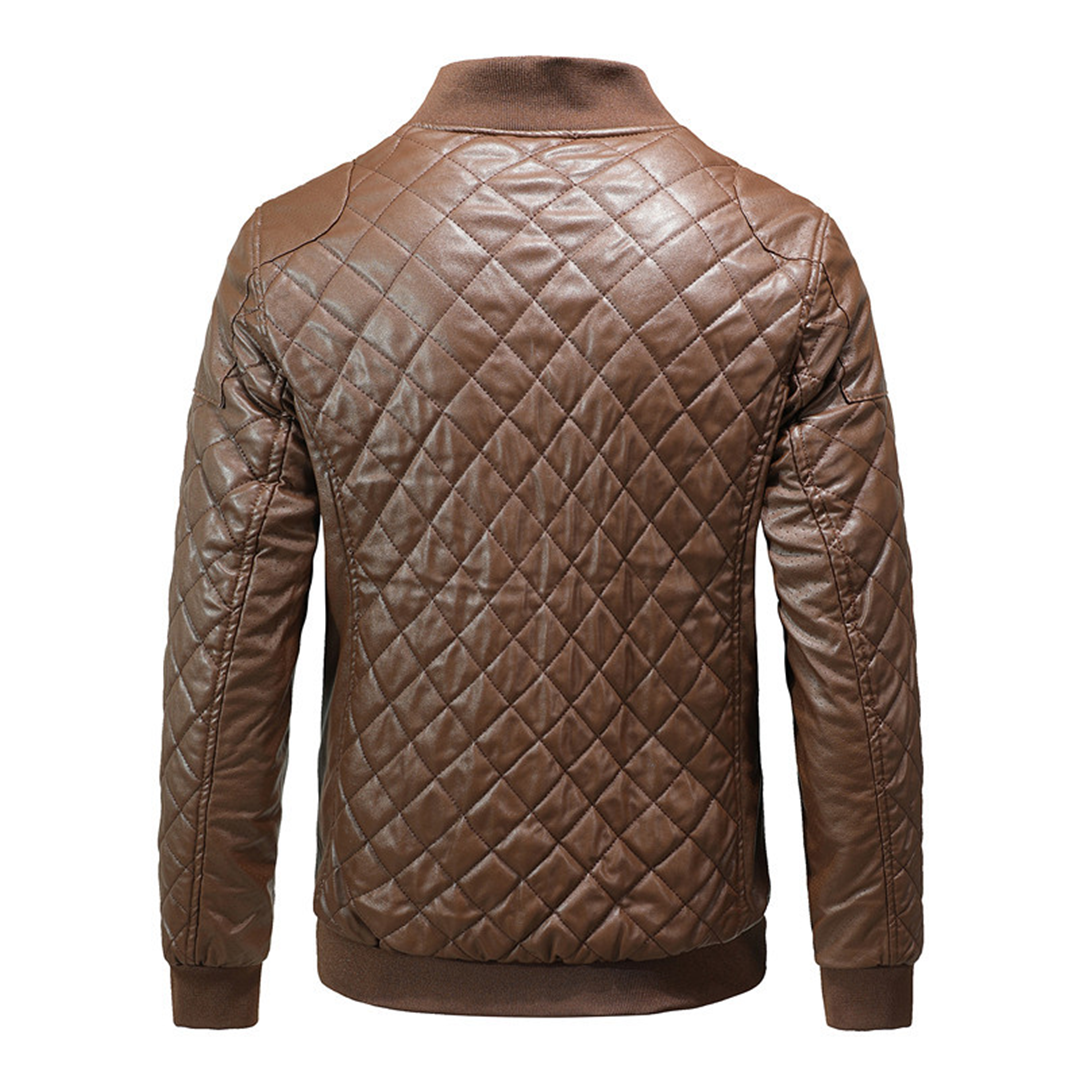 Da Uomo Giacca Trapuntata Slim Con Zip Frontale