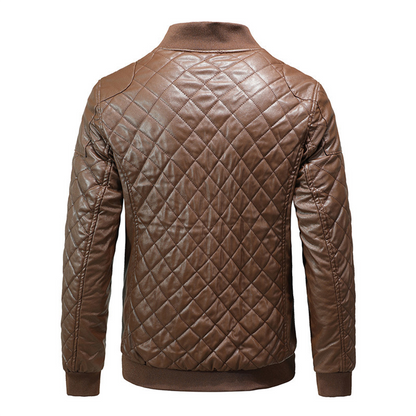 Da Uomo Giacca Trapuntata Slim Con Zip Frontale