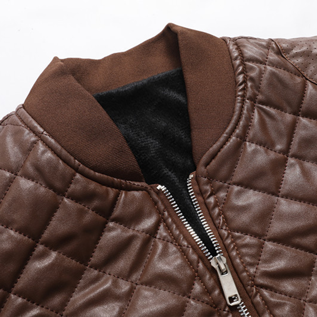 Da Uomo Giacca Trapuntata Slim Con Zip Frontale