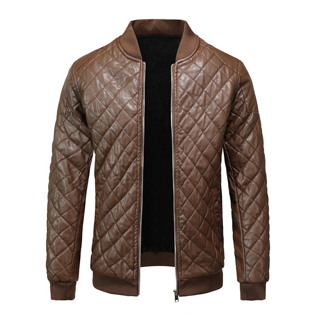 Da Uomo Giacca Trapuntata Slim Con Zip Frontale