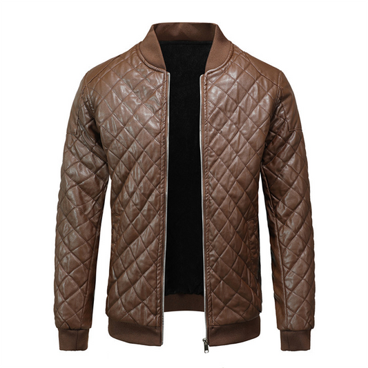 Da Uomo Giacca Trapuntata Slim Con Zip Frontale
