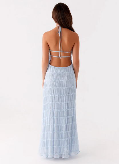 Da Donna Abito Maxi Testurizzato con Collo all'Americana da Invitata a Matrimonio