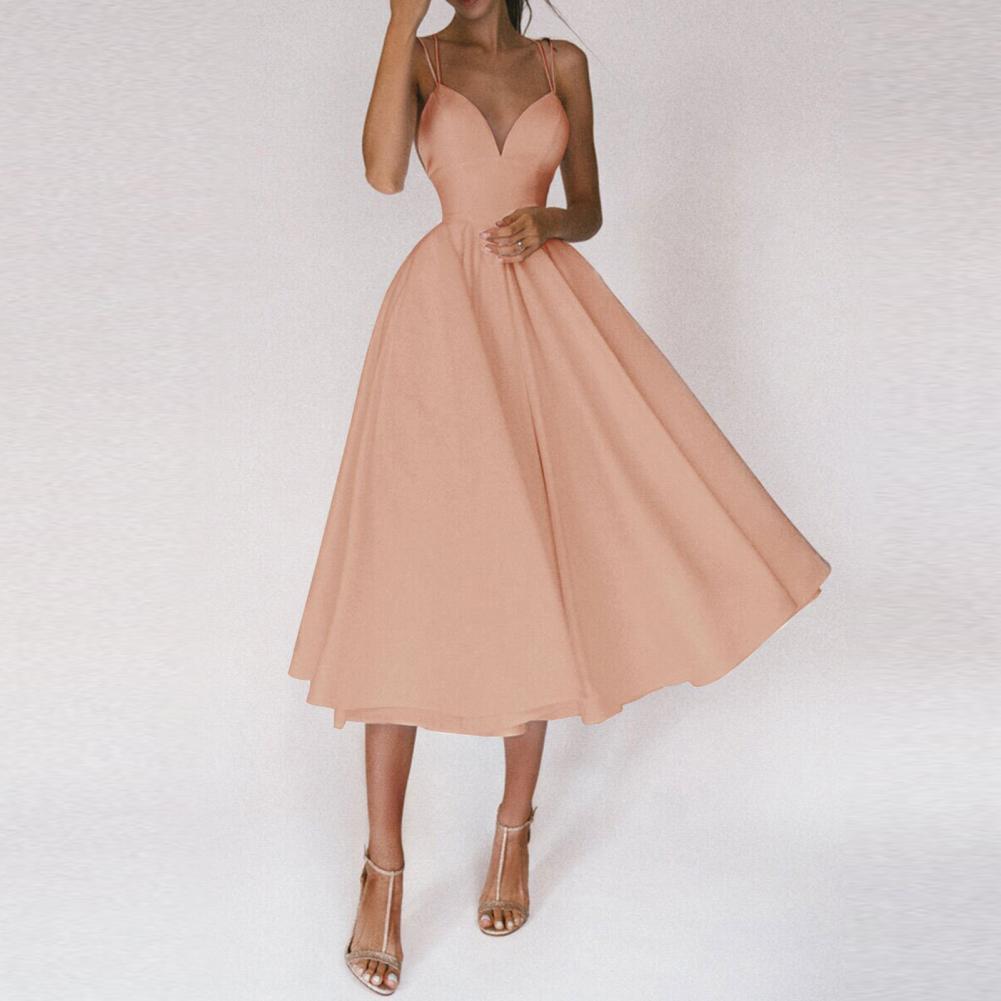 Da Donna Abito Midi Strutturato con Gonna Ampia Fluida