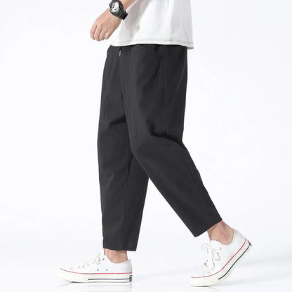 Da Uomo Pantaloni Cropped Coulisse Vestibilità Ampia Relax Moderna