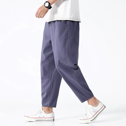 Da Uomo Pantaloni Cropped Coulisse Vestibilità Ampia Relax Moderna
