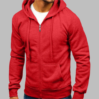 Da Uomo Felpa Zip Cappuccio Relax Casual Moderna