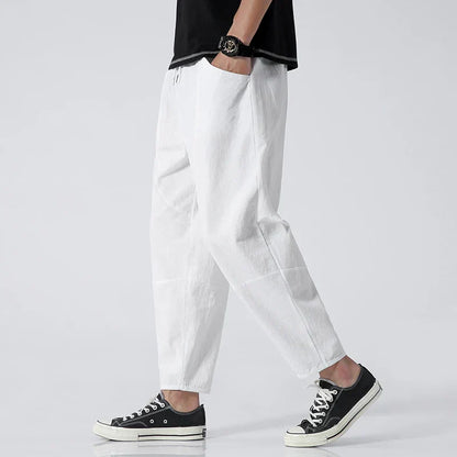 Da Uomo Pantaloni Cropped Coulisse Vestibilità Ampia Relax Moderna