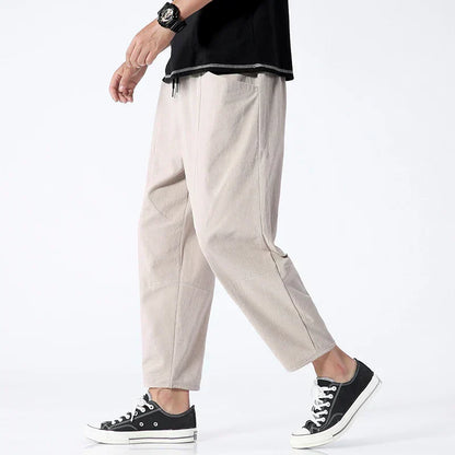 Da Uomo Pantaloni Cropped Coulisse Vestibilità Ampia Relax Moderna
