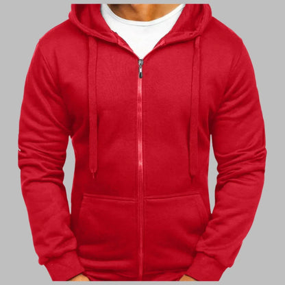 Da Uomo Felpa Zip Cappuccio Relax Casual Moderna