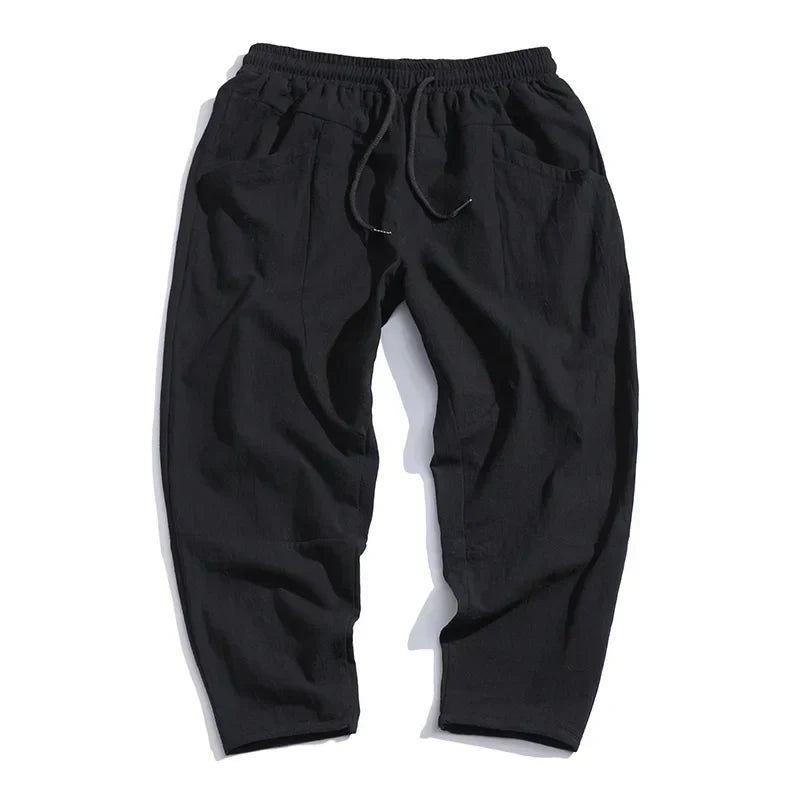 Da Uomo Pantaloni Cropped Coulisse Vestibilità Ampia Relax Moderna